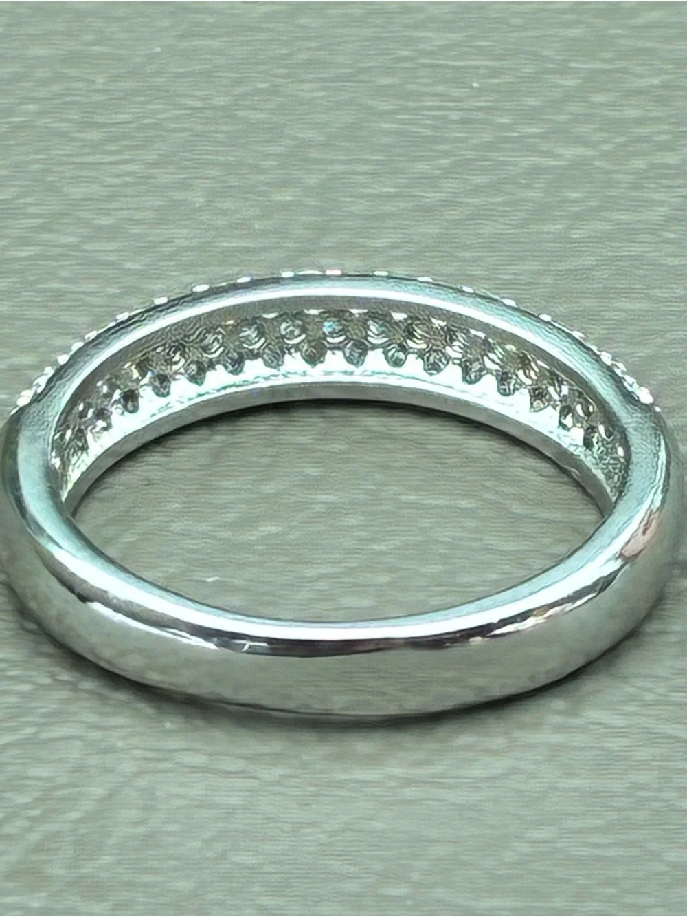 Silver Pavé Crystal Band Ring in Silver